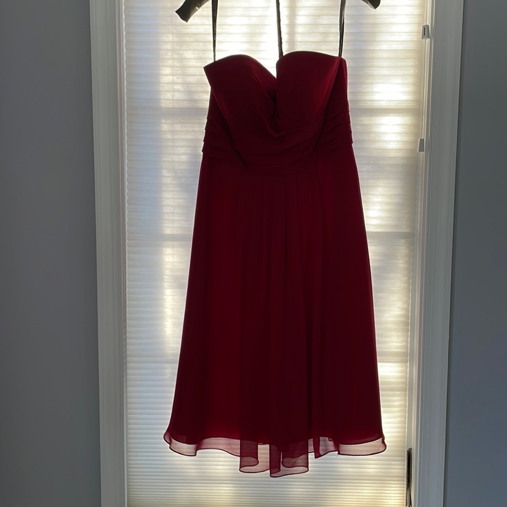 strapless bridesmaid dress